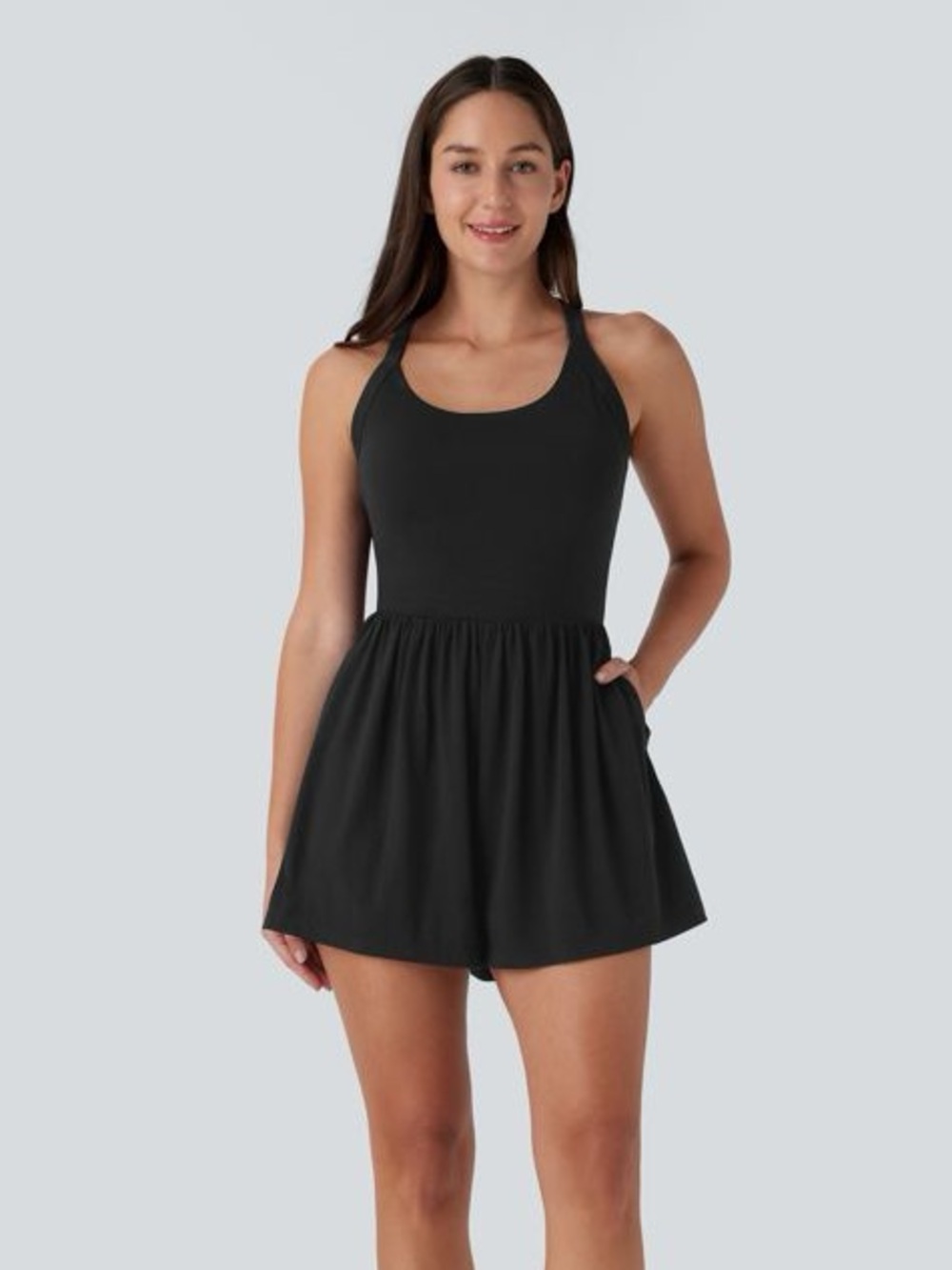 Halara Black Pocket 2-in-1 Romper-Easy Peezy size XL